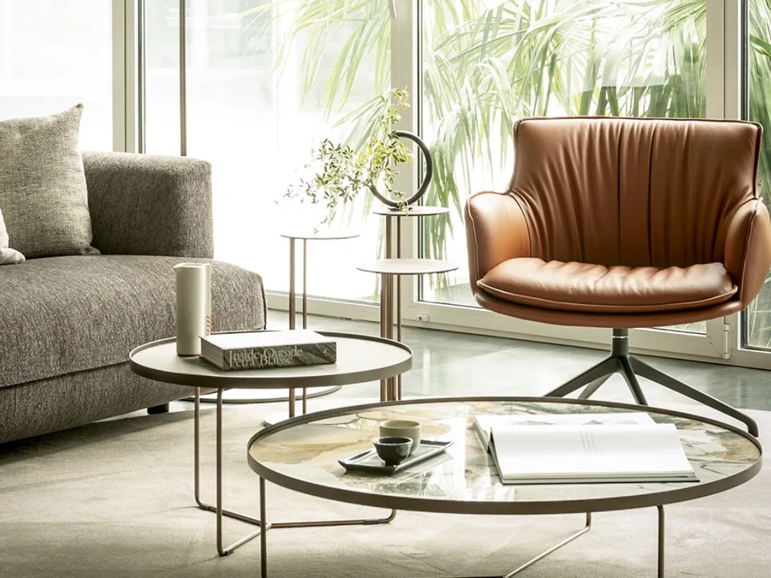 Poltroncina in pelle Rhonda Lounge di Cattelan Italia