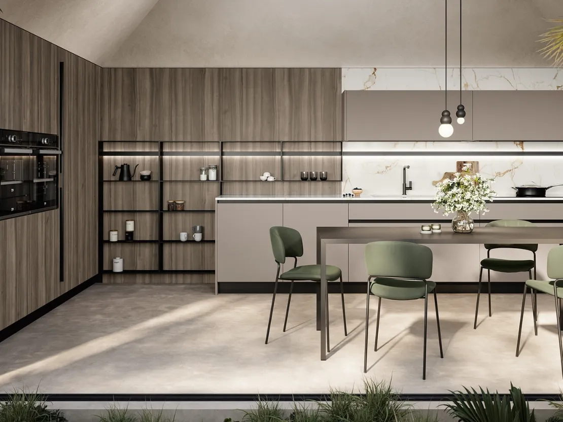 Cucina Moderna angolare Cloe 04 in laccato e laminato di Arredo3
