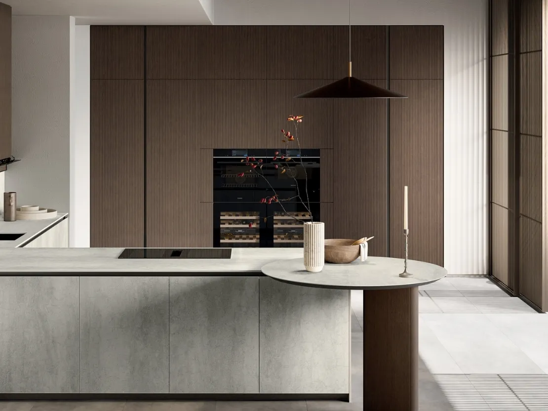 Cucina Moderna con penisola Glass 01 di Arredo3