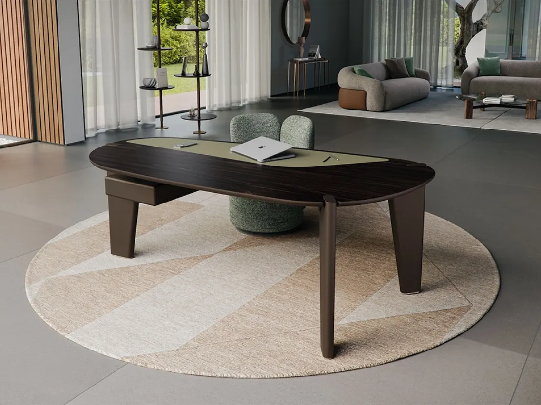 Scrivania direzionale di design in legno Boston di Cattelan Italia